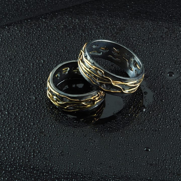 Verighete argint cu aur Contraste