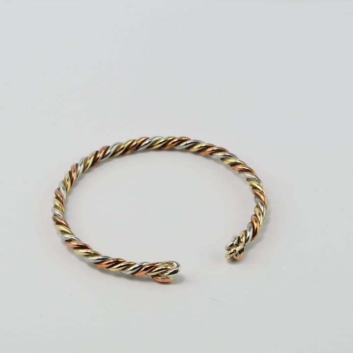 Bratara impletita aur, argint 999 si cupru pur.Bratara torsiune lucrata manual de inspiratie Vikinga.