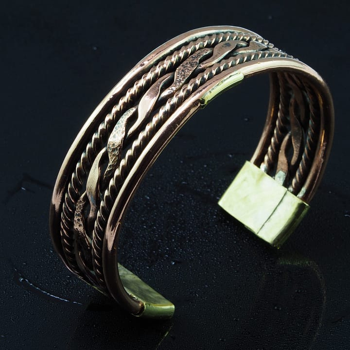 bratara cupru barbati din cupru de puritate mare si alama, bratara cu impletituri celtice