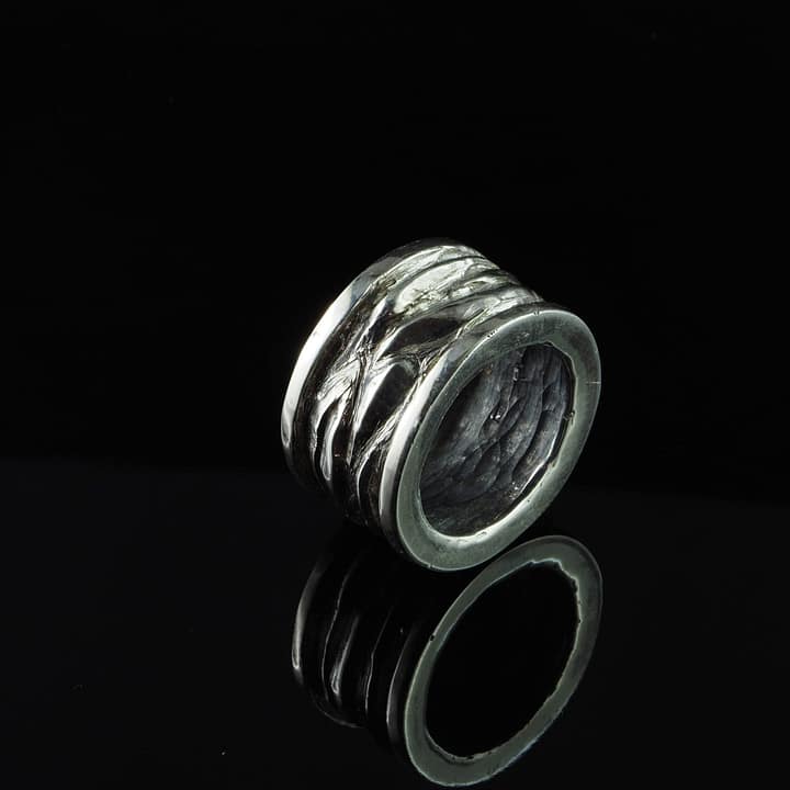 Sterling Silver Men Ring Massive, handcrafted in sterling silver using the lost wax casting technique.