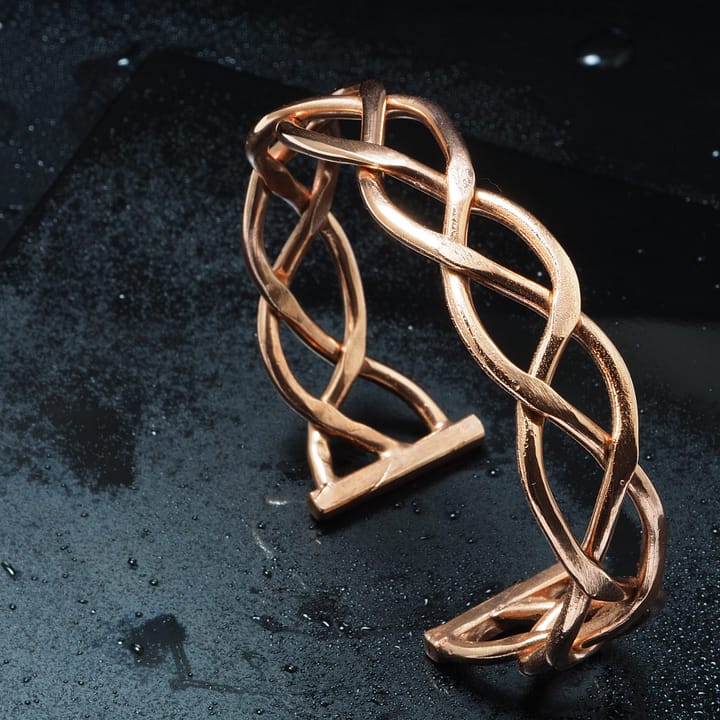 Bratara Cupru Pur Barbati, lucrata manual din cupru de puritate mare, cu impletituri celtice.