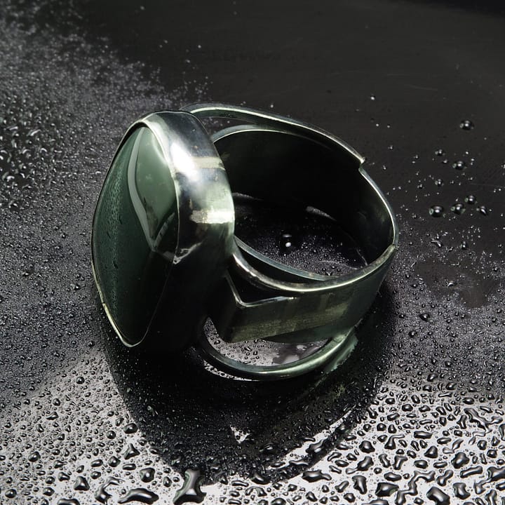 Inel Barbatesc Argint 925 lucrat manual cu piatra semipretioasa Bloodstone verde inchis,design modern, inel barbatesc