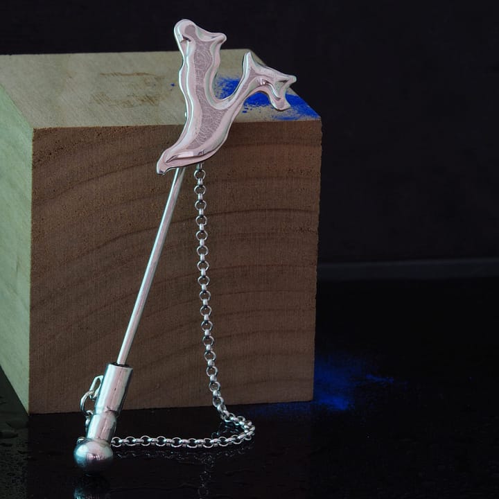 Ac de rever argint, pin de rever, realizat manual din argint 925 cu monograma numelui la comanda. Lapel pin pentru palarie, esarfa, sacou.