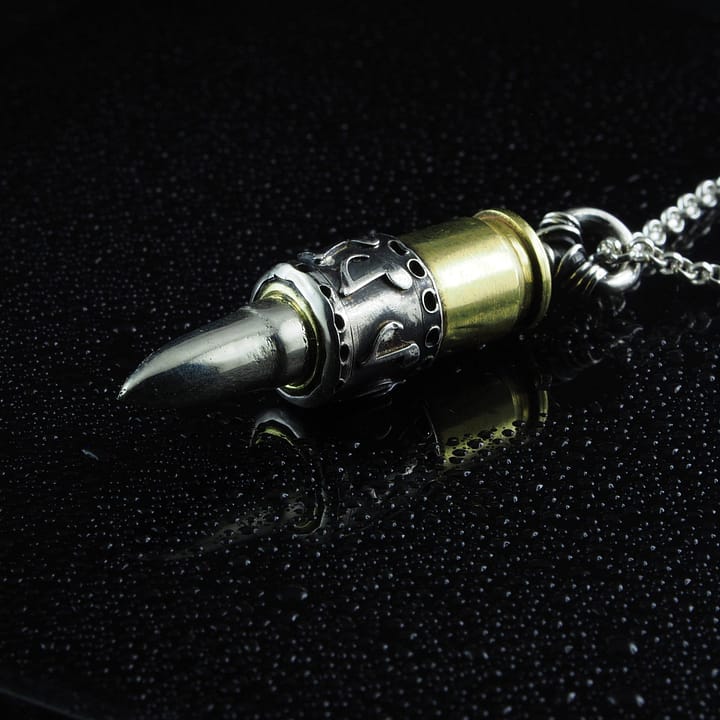 Pandantiv Glont Argint si Alama, unicat, realizat manual din argint 925 si alama.